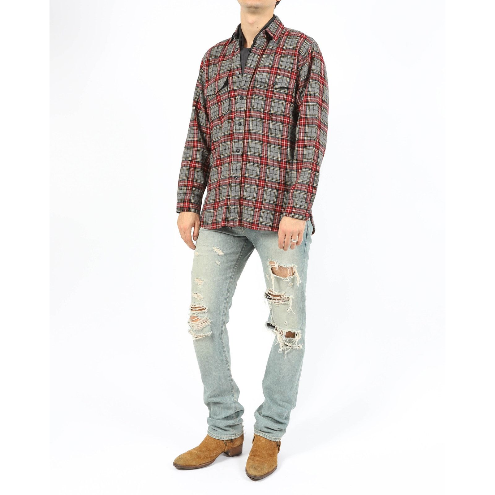 Saint Laurent Paris FW13 Oversized Flannel in Checked Wool Size US XL / EU 56 / 4 - 2 Thumbnail