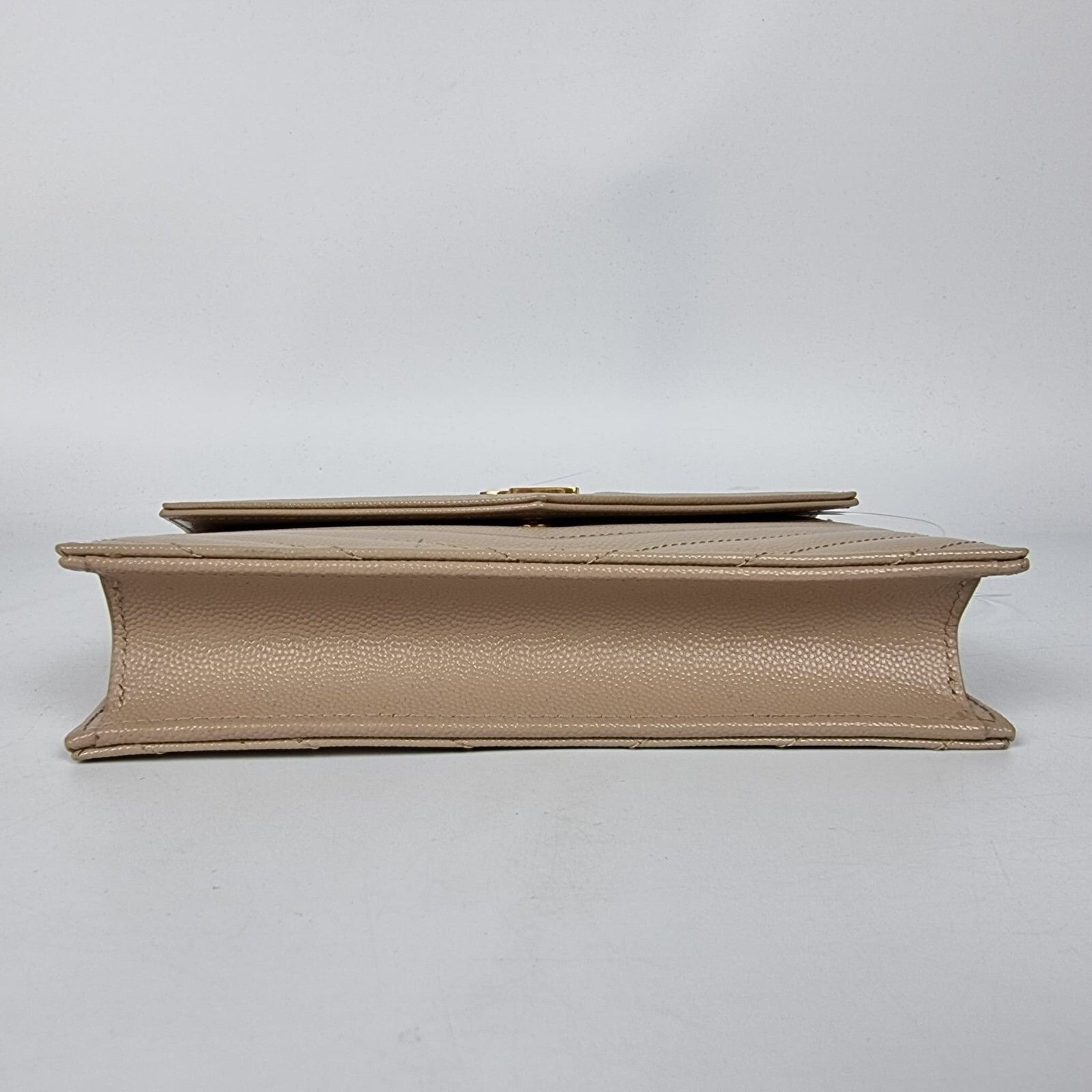 Saint Laurent Paris SAINT LAURENT Cassandre Envelope Dark Beige Grained Leather Size ONE SIZE - 7 Thumbnail