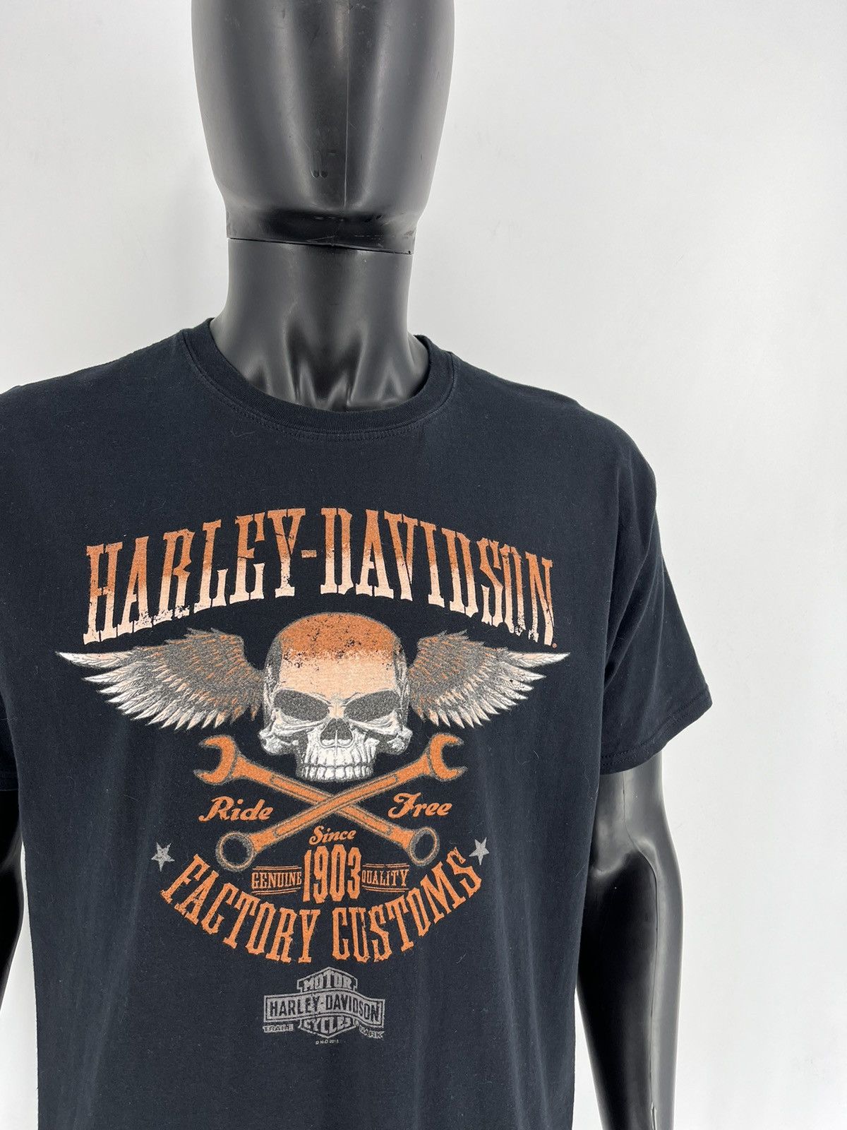 Harley Davidson Harley Davidson Spell Out Factory Customs Pocket T-Shirt Size US XL / EU 56 / 4 - 6 Thumbnail