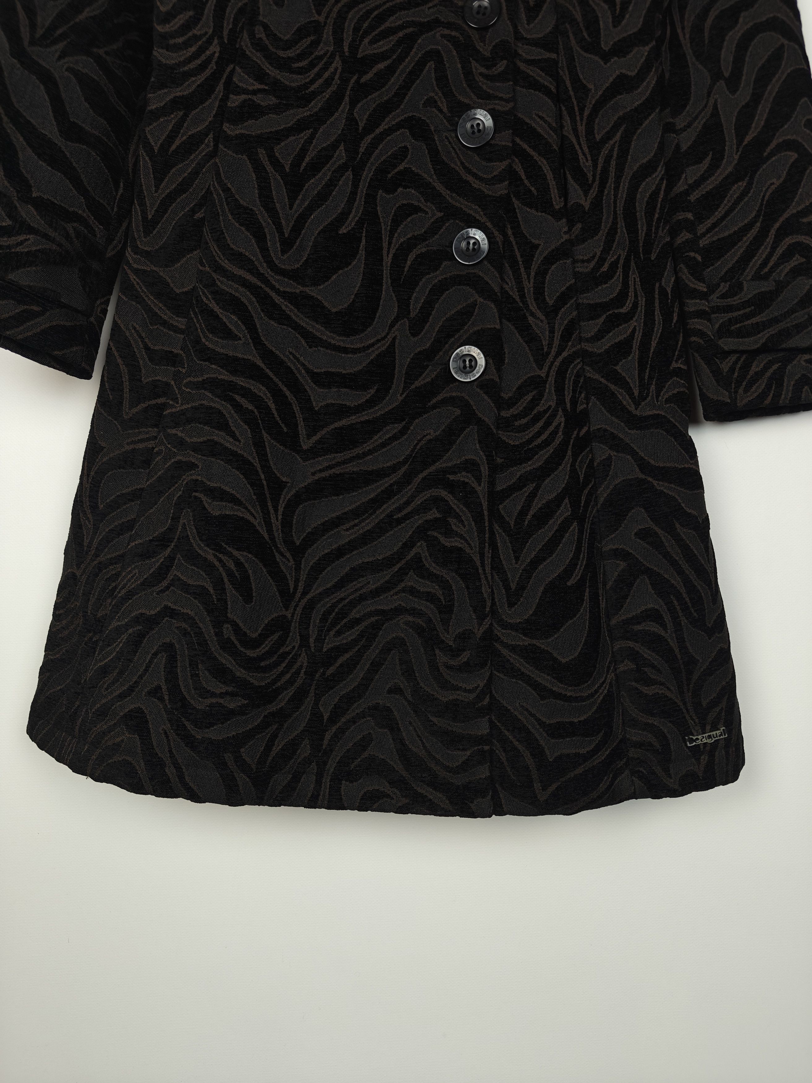 Desigual Desigual Coat Jacket Button Tiger Black size 36 Size S / US 4 / IT 40 - 3 Thumbnail