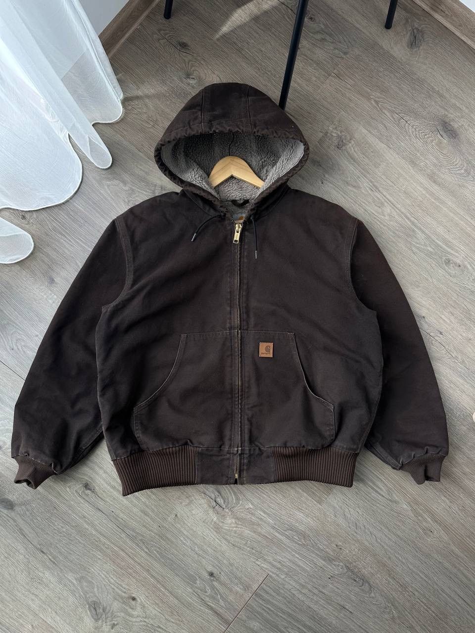 Carhartt × Vintage Vintage Carhartt Workwear Faux Fur Brown Detroit Jacket Size US L / EU 52-54 / 3 - 3 Thumbnail