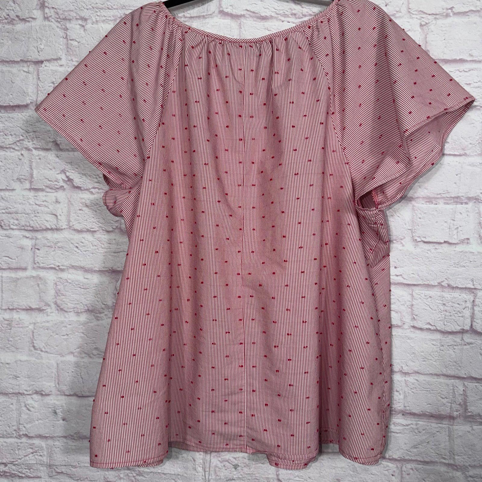 Other Lane Bryant Plus Size 22-/24 Red Striped Blouse with Tassels Size XXL / US 16-18 / IT 52-54 - 8 Thumbnail
