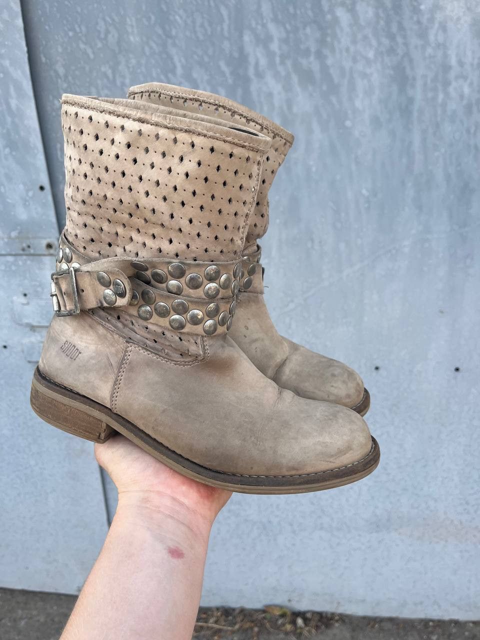 If Six Was Nine Vintage As 98 Guidi style Faded Biker High Boots Size US 6 / EU 39 - 2 Thumbnail
