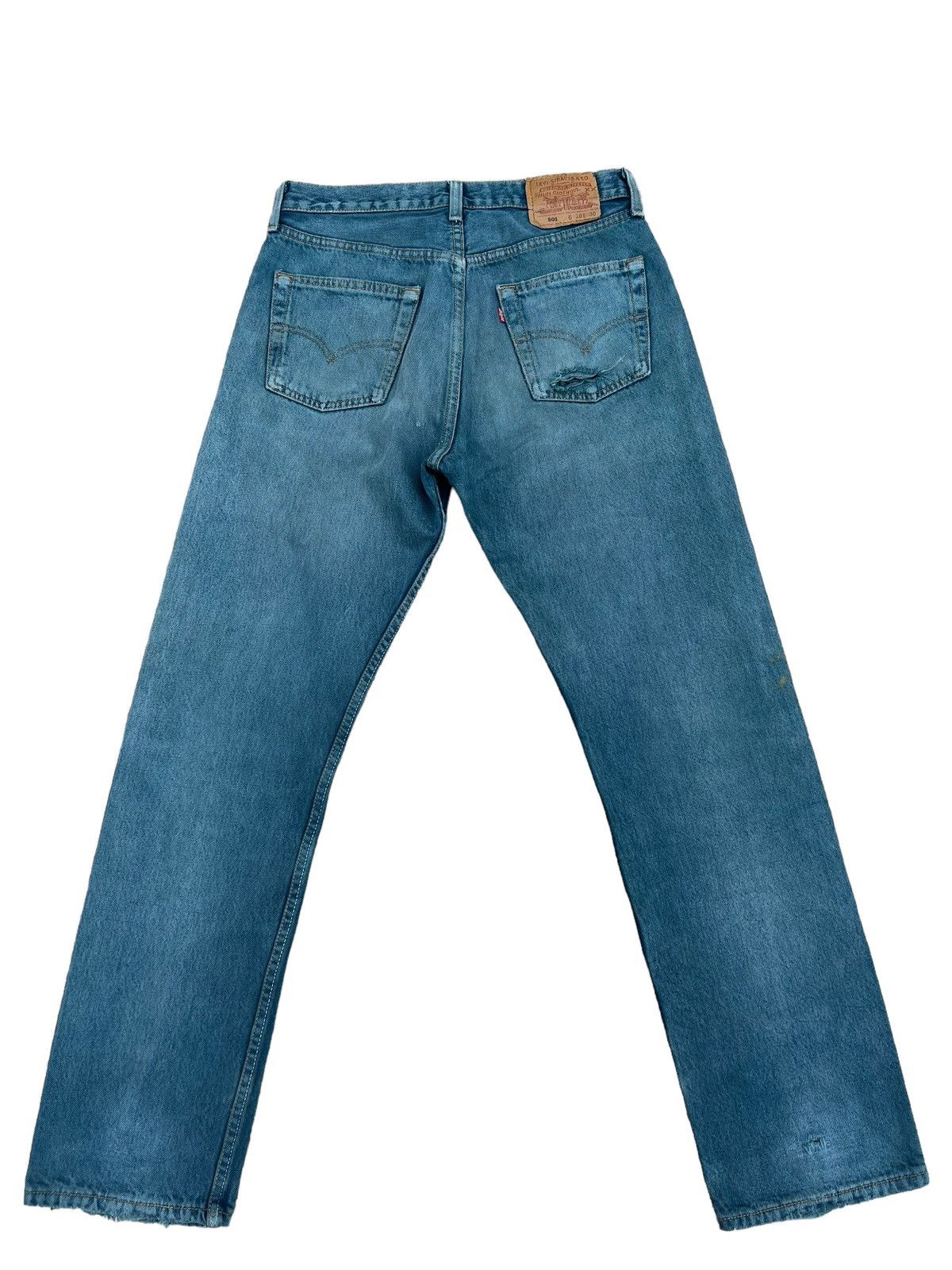 Levi's Vintage 90s Levi’s 501 Distress Mud Fade Green Denim Jeans Size US 30 / EU 46 - 12 Thumbnail
