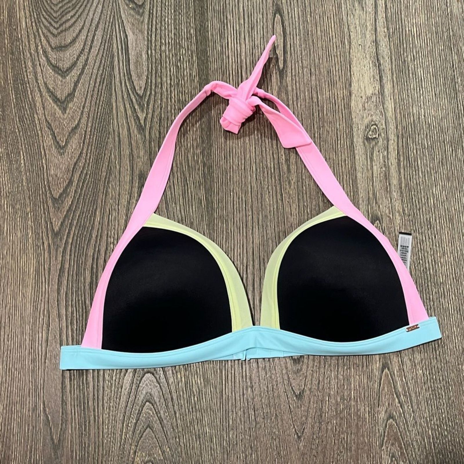 Victoria's Secret NWOT PINK Victoria’s Secret Padded Triangle Bikini Top XXL Size ONE SIZE - 1 Thumbnail