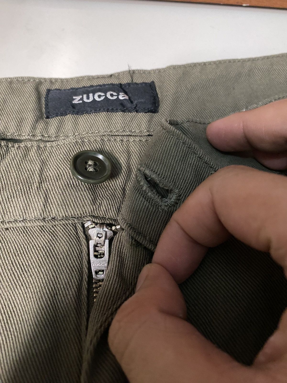 Issey Miyake RARE🔥ZUCCa Pleated Tapered Pants Olive Khaki Japan Size US 30 / EU 46 - 5 Thumbnail