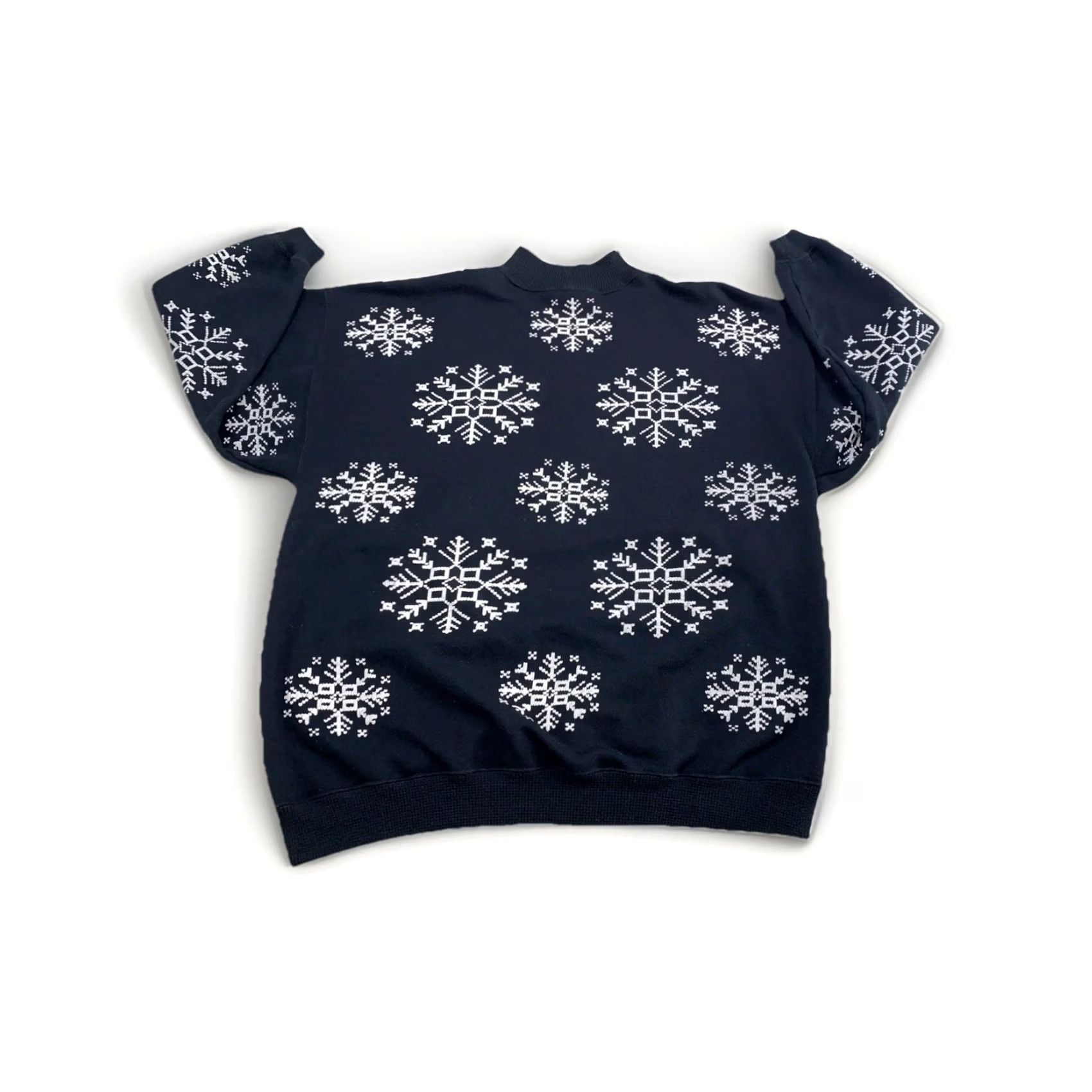 Vintage VINTAGE Ricki Division Of Ericka Black 3/4 Sleeve Snowflake Sweater L Womens Snowflake 80s Pullover High Neck Cotton Blend Swing KU Size L / US 10 / IT 46 - 3 Thumbnail
