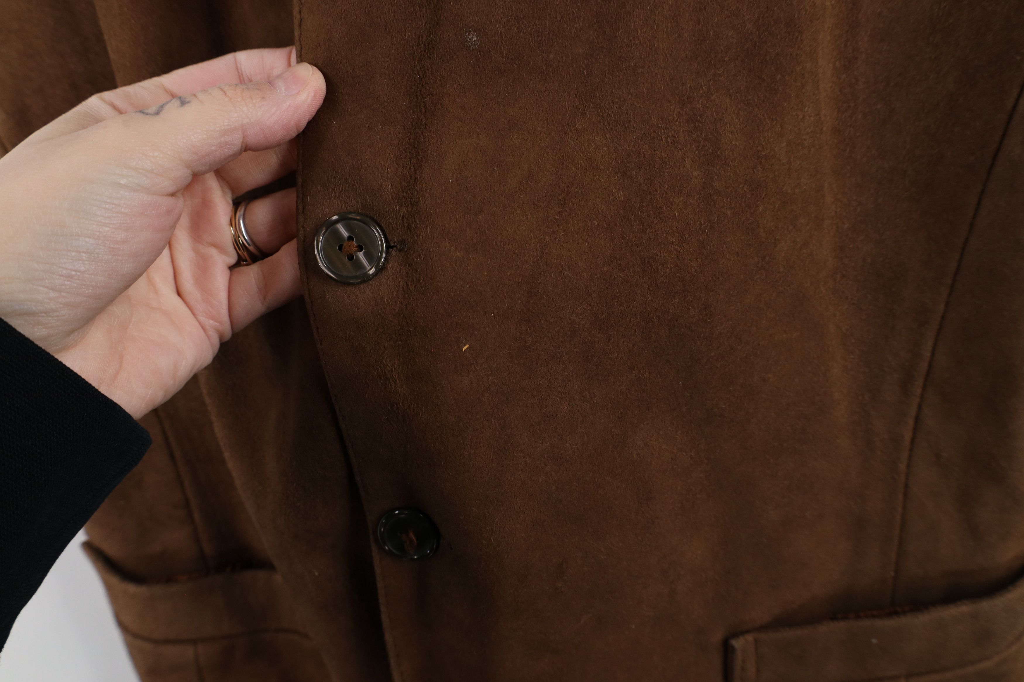 Vintage Vintage 90s Streetwear Suede Leather Buckle Back Vest Jacket Size US XXL / EU 58 / 5 - 5 Thumbnail