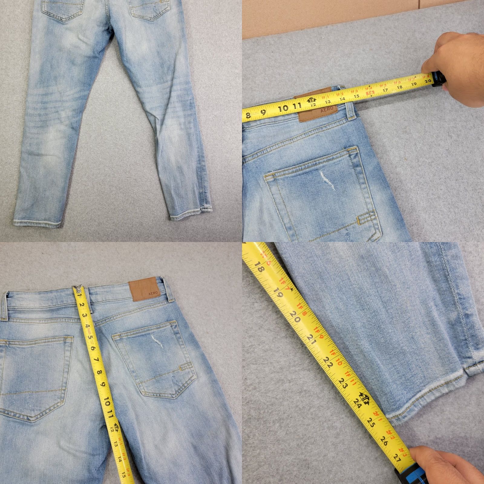 Vintage Aéropostale Jeans Women's 27 / 28 Blue Light Wash Athletic Skinny Distressed y2k Jeans Size 27" / US 4 / IT 40 - 8 Thumbnail