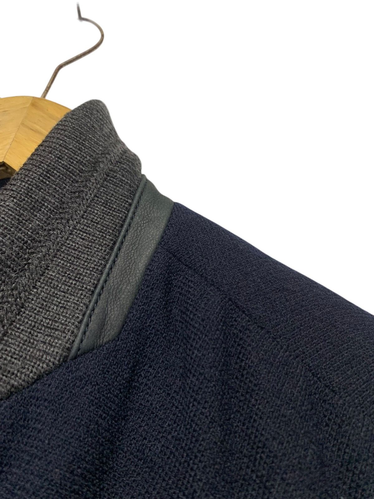 Solid Homme Solid Homme contrast leather collar wool blazer Size US M / EU 48-50 / 2 - 8 Thumbnail