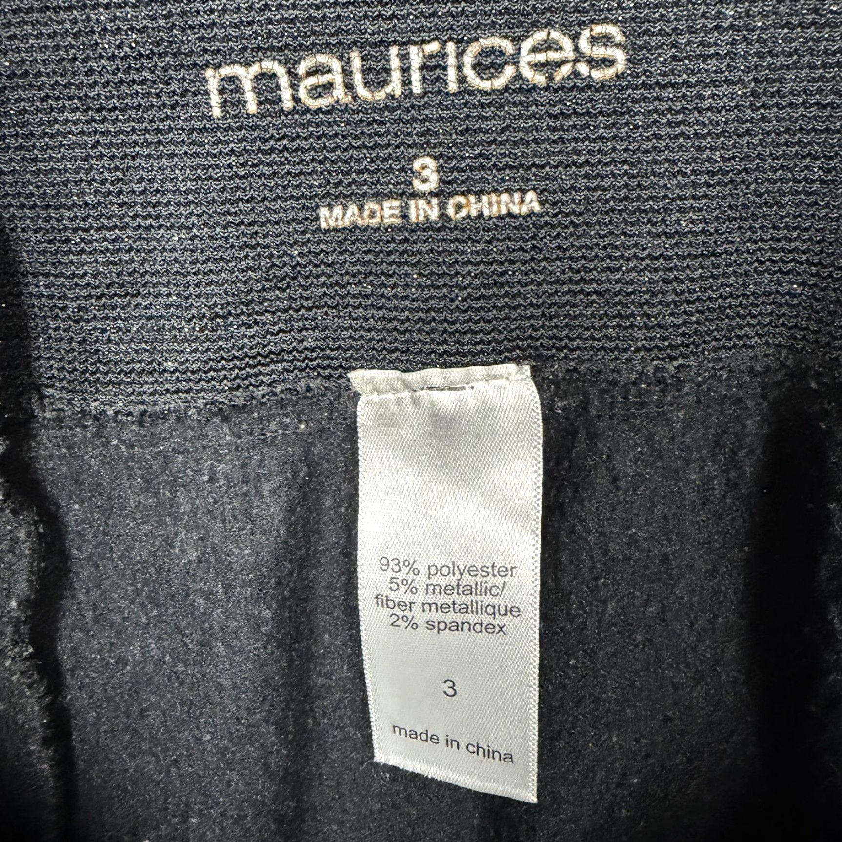 Vintage Maurices Leggings Juniors 3 Ankle Black Silver Metallic Shimmer Disco Goth Luxe Size 26" / US 2 / IT 38 - 6 Thumbnail