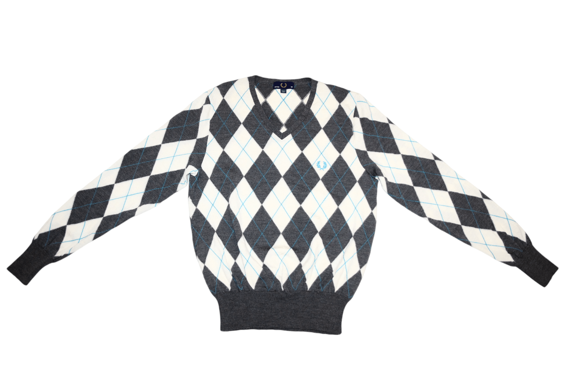 Fred Perry Fred Perry Argyle Merino Wool V-neck jumper Size US S / EU 44-46 / 1 - 3 Thumbnail