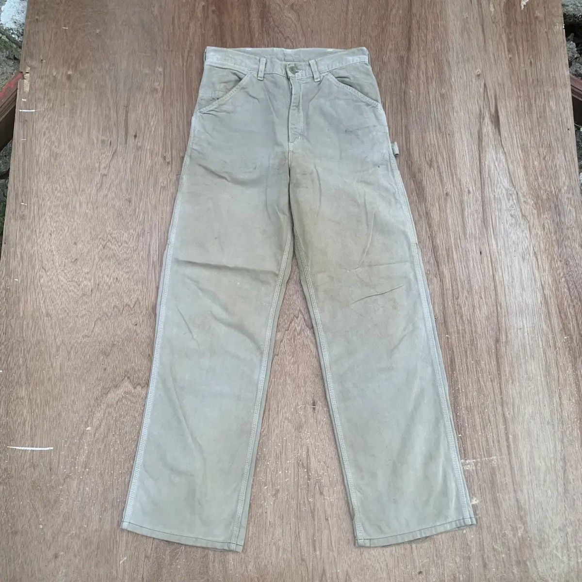 CARHARTT TROUSERS RUSTY FADED WORK WEAR CARPENTER PANTS