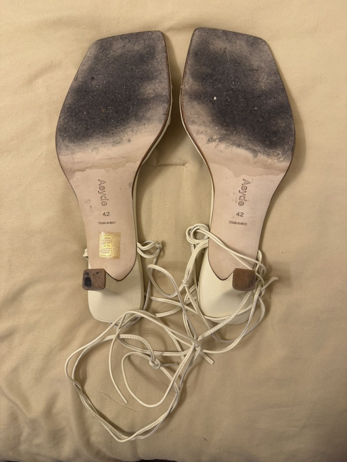 aeyde Cream Aeyde Wrap Heels Size US 12 / IT 42 - 4 Thumbnail