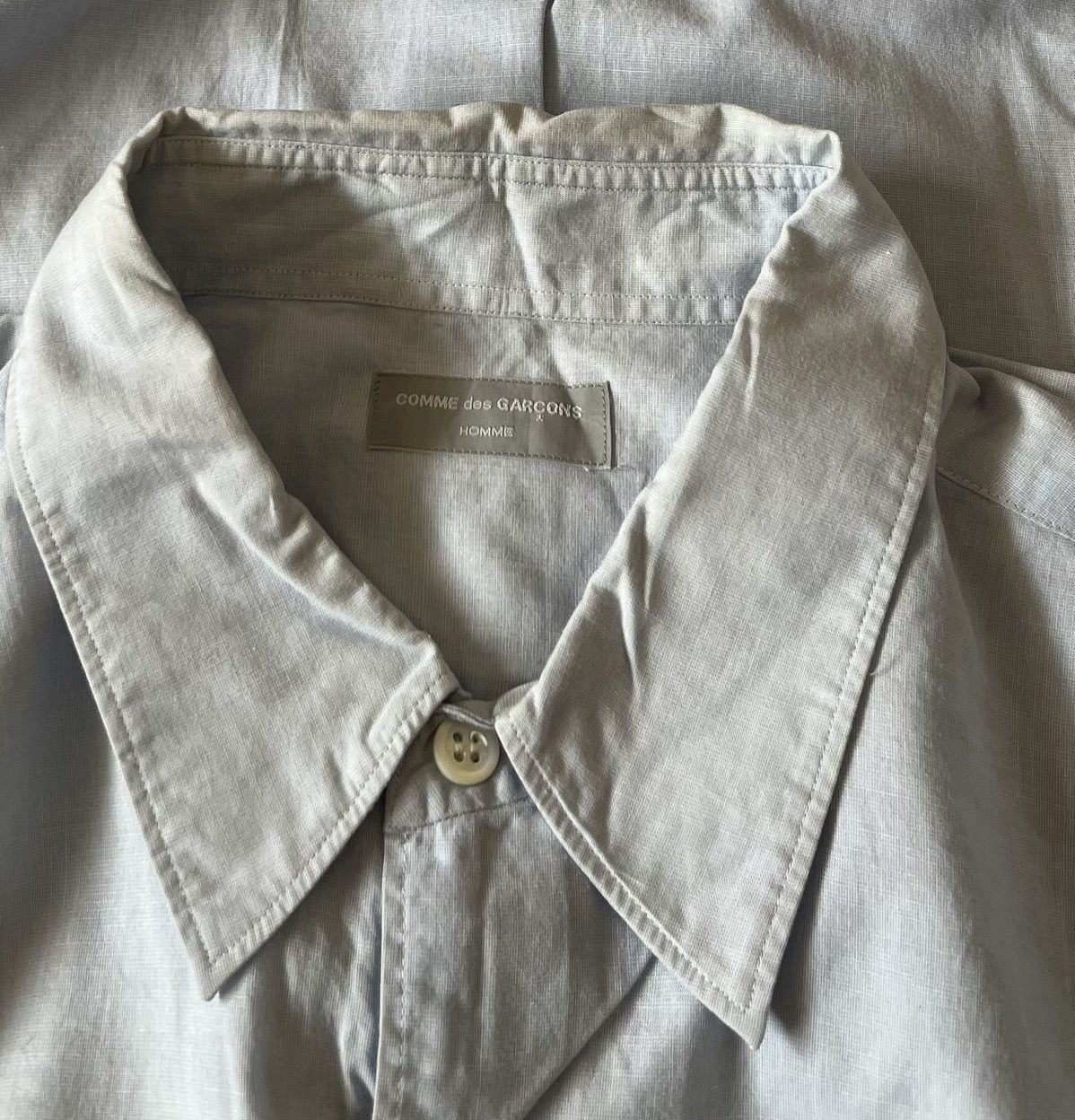 Comme des Garcons Vintage 90s cdg homme light blue button up shirt Size US XL / EU 56 / 4 - 3 Thumbnail