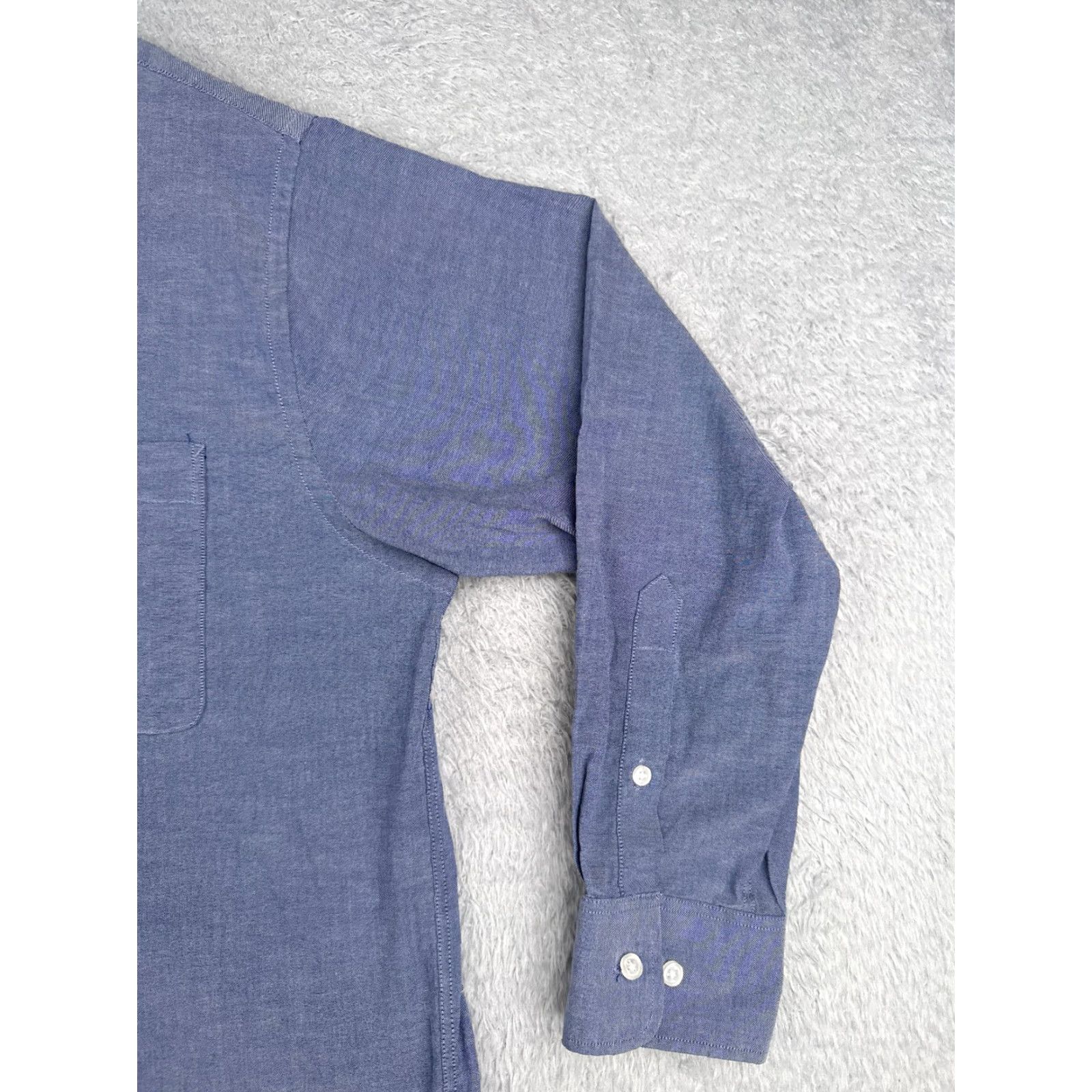 Tommy Hilfiger VINTAGE Tommy Hilfiger Shirt Men XL Blue Button-Up Long Sleeve with Pocket - Tommy Hilfiger Button-Down Shirt - Mens XL Blue - 90s? Size US XL / EU 56 / 4 - 2 Thumbnail