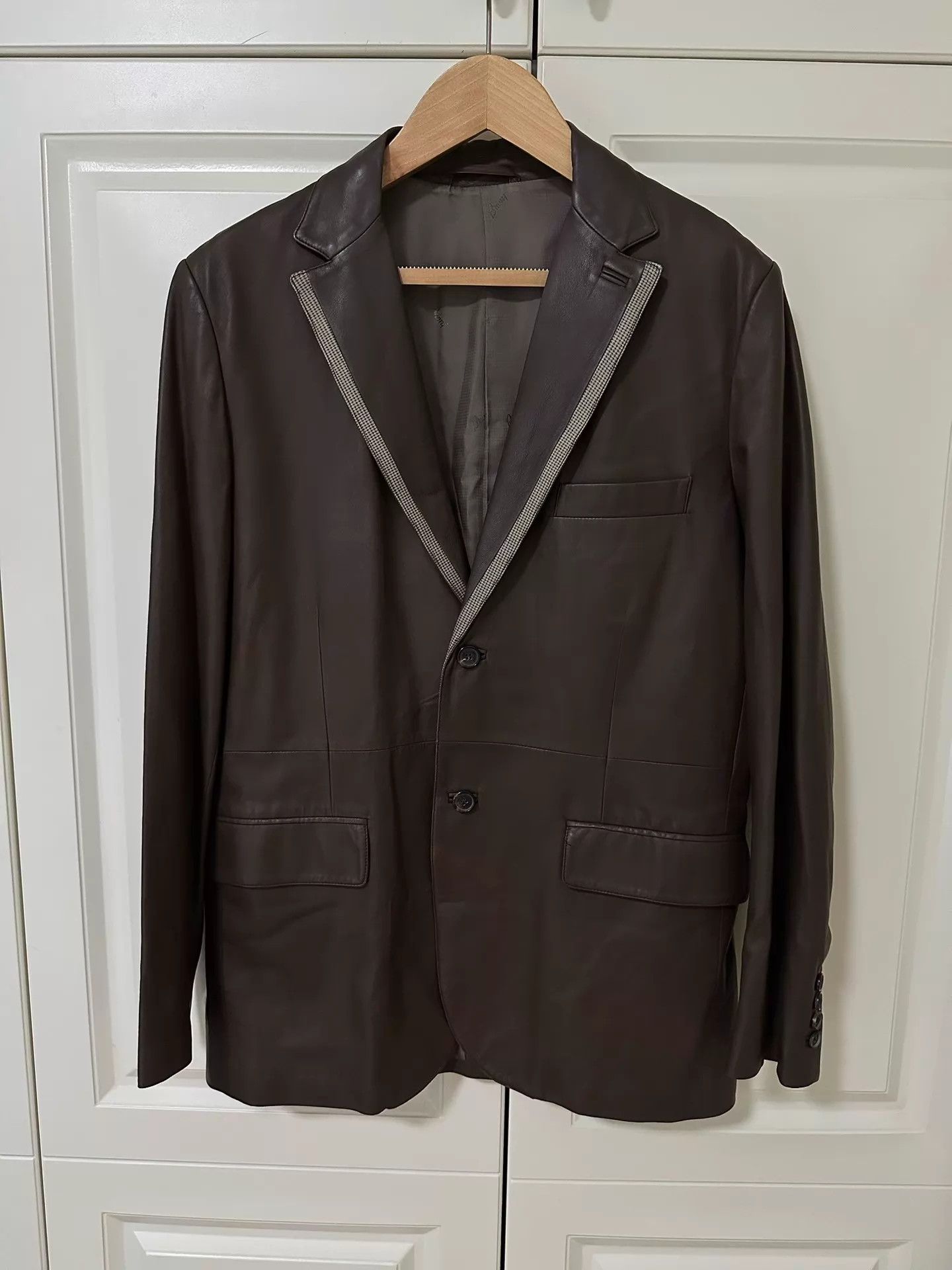 Brioni Brioni Leather Blazer Camel 50 Size US M / EU 48-50 / 2 - 1 Thumbnail