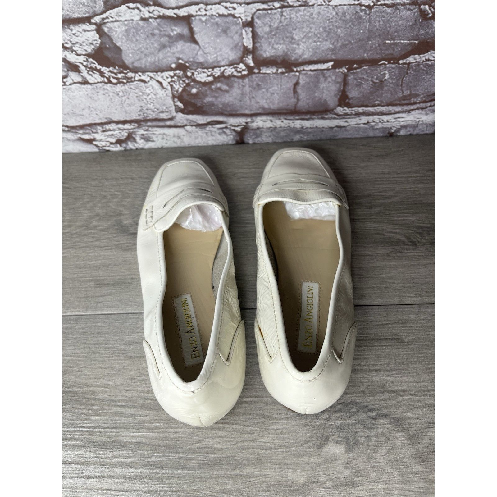 Enzo Bonafe Enzo Angiolini Ealento White Patent Leather Slip-On Loafers Size US 6.5 / IT 36.5 - 7 Thumbnail