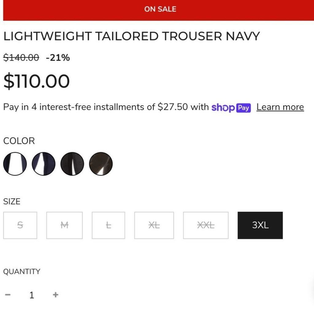 Other NWT Ron Tomson Lightweight TAILORED TROUSER NAVY: Size 3XL Size US 33 - 5 Thumbnail