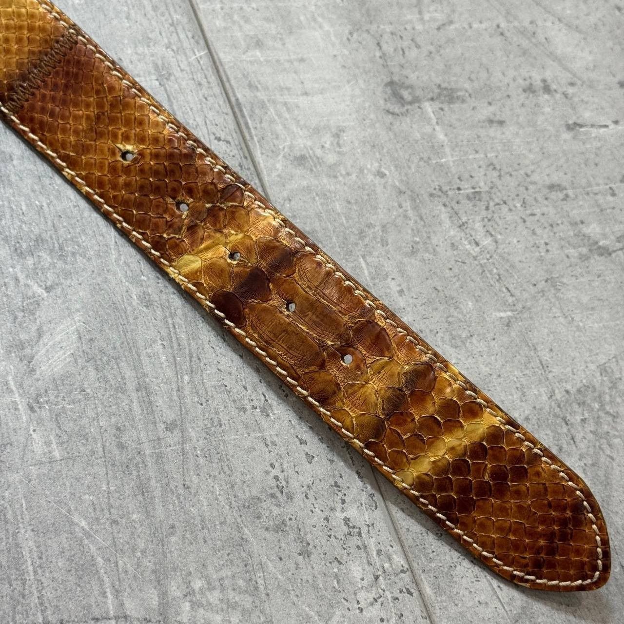Genuine Leather Reptile’s House Genuine Python Leather Belt Size ONE SIZE - 4 Thumbnail