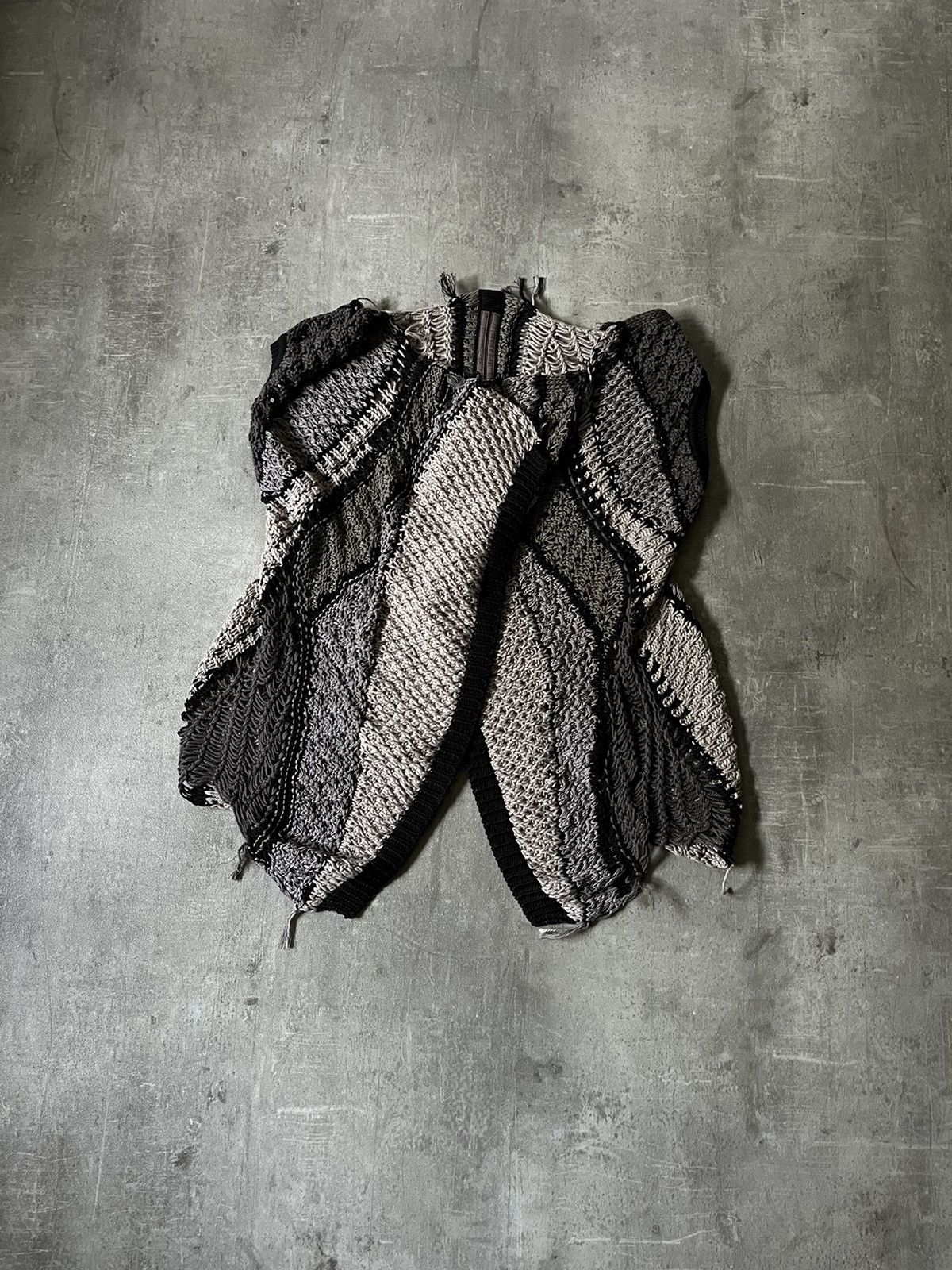 Pre-owned Rick Owens Island Ss13 Psycho Knit Vest In Sand