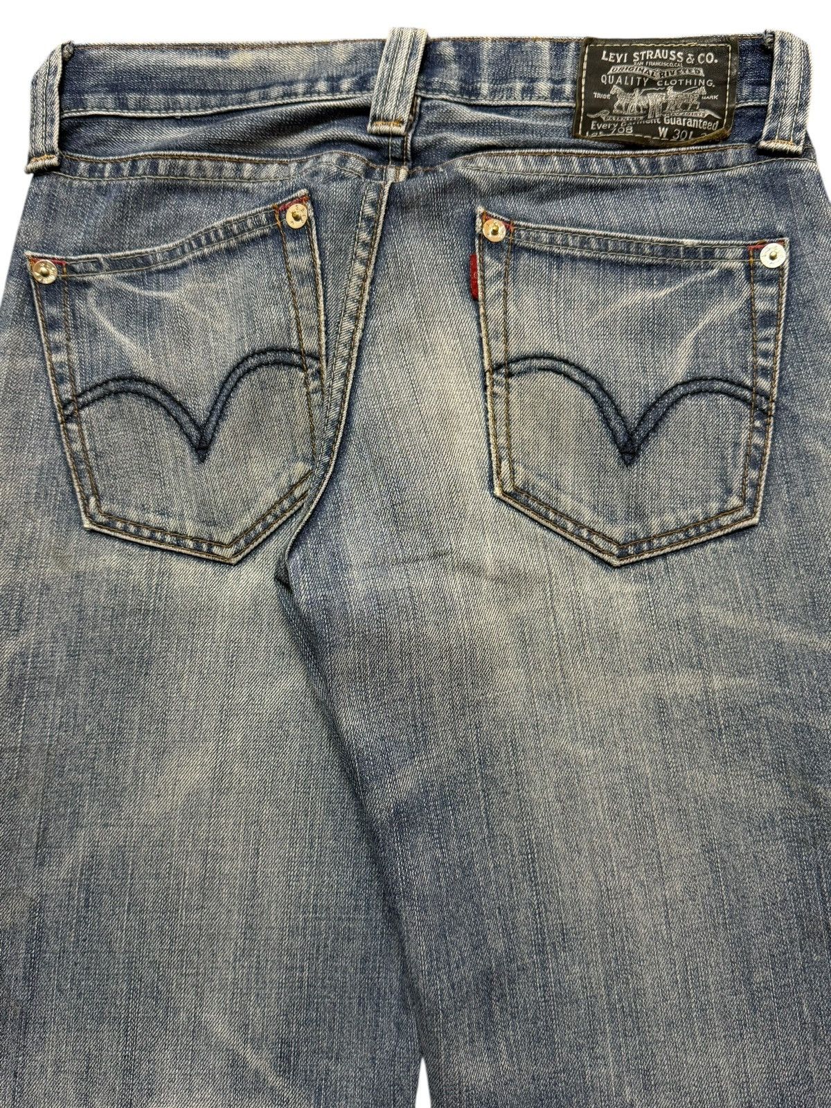 Levi's Vintage Y2K Levis 708 Faded Wash Whiskers Wide Leg Bootcut Size US 30 / EU 46 - 6 Thumbnail