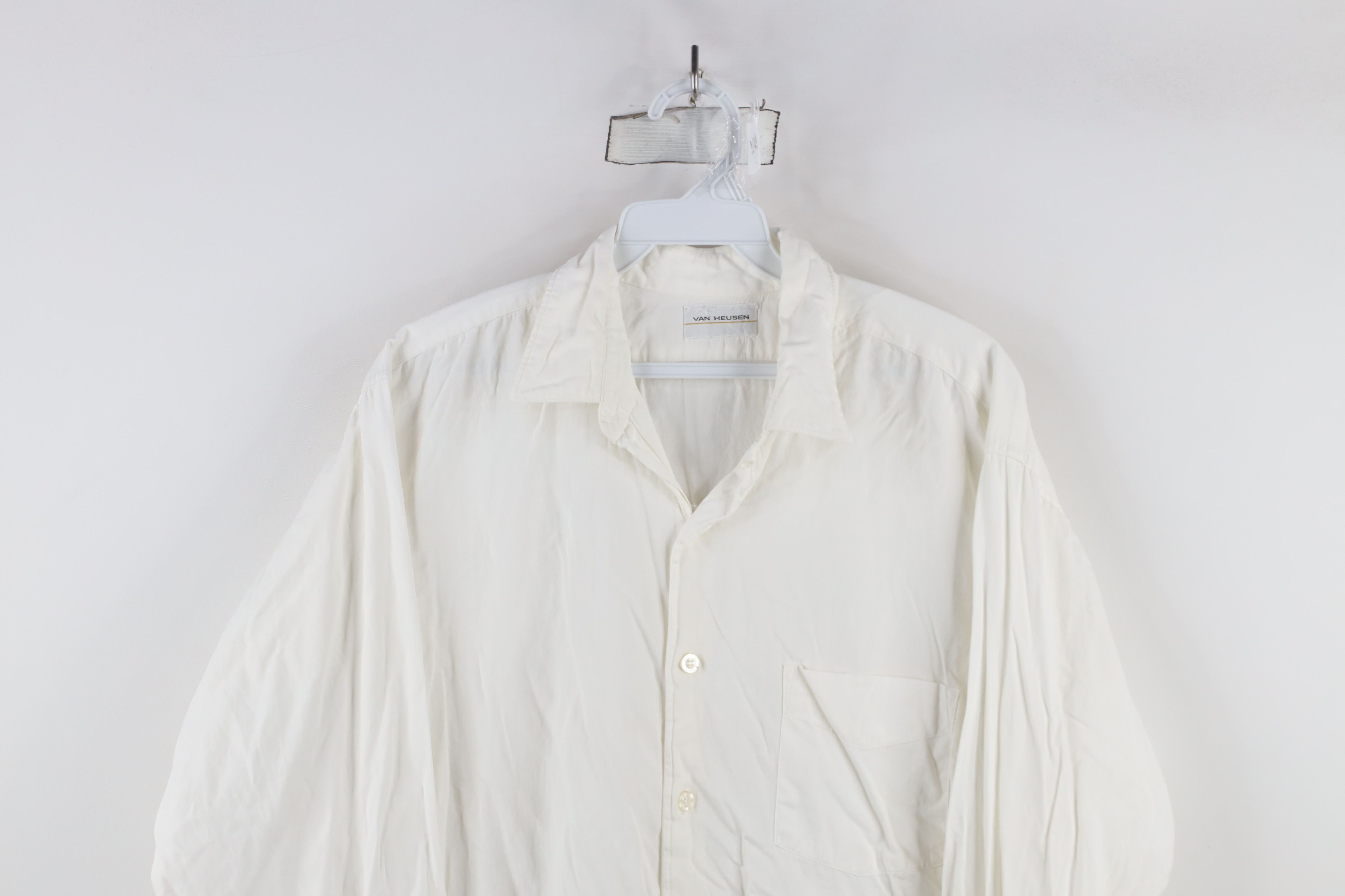 Vintage Vintage 60s 70s Rockabilly Collared Button Shirt White USA Size US XL / EU 56 / 4 - 2 Thumbnail