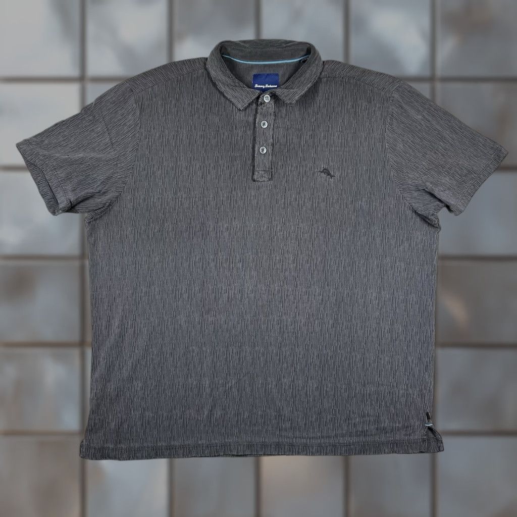 Tommy Bahama Tommy Bahama Polo Shirt Men XXL Dark Gray Short Sleeve Beach Casual Modal Polyester Logo Regular Fit Shirt Size US XXL / EU 58 / 5 - 1 Thumbnail