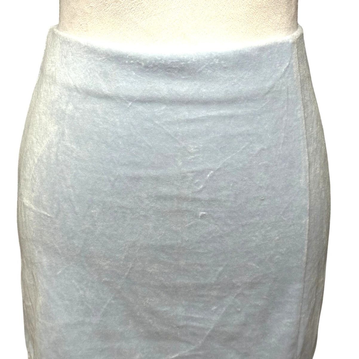 Other Elodie Mini Pull On Skirt Bodycon Velour Light Blue W S NWOT Size 26" / US 2 / IT 38 - 2 Thumbnail