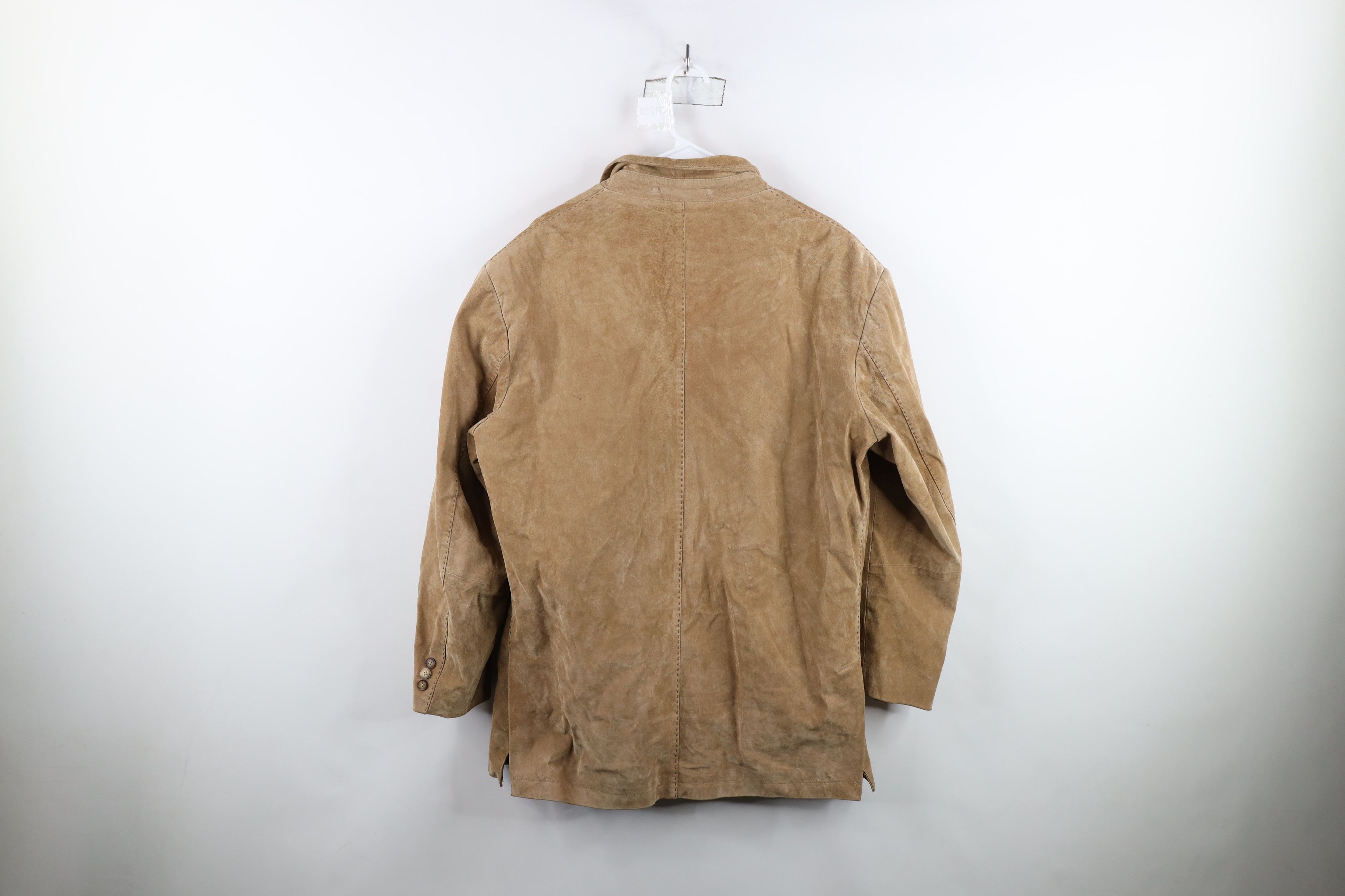 Vintage Vintage 90s Streetwear Suede Leather Blazer Jacket Brown Size US L / EU 52-54 / 3 - 14 Thumbnail