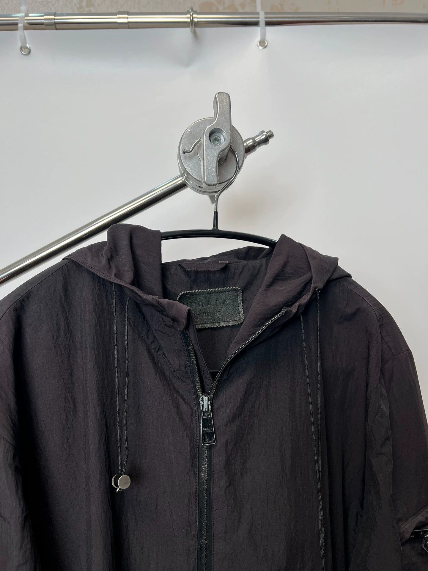 Prada Prada Vintage Milano Triangle Logo Zip Hooded Jacket Size US XXL / EU 58 / 5 - 4 Thumbnail