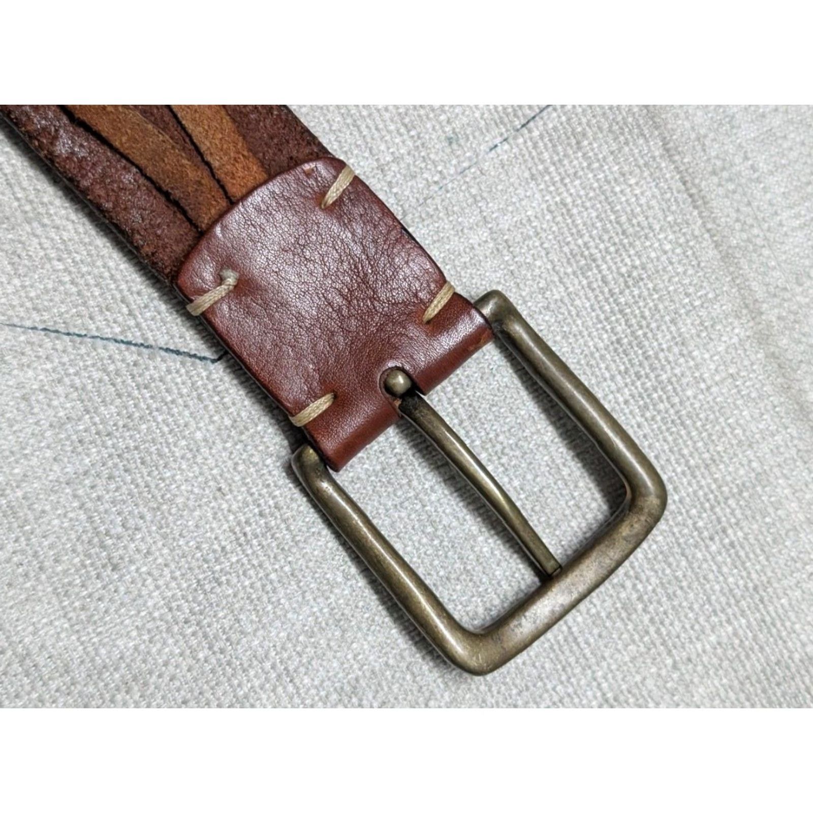 Vintage VINTAGE Valmars leather belt 38 brown full grain Weave Braided Western Hippie Mens Italy size 38 Size 38 - 7 Thumbnail