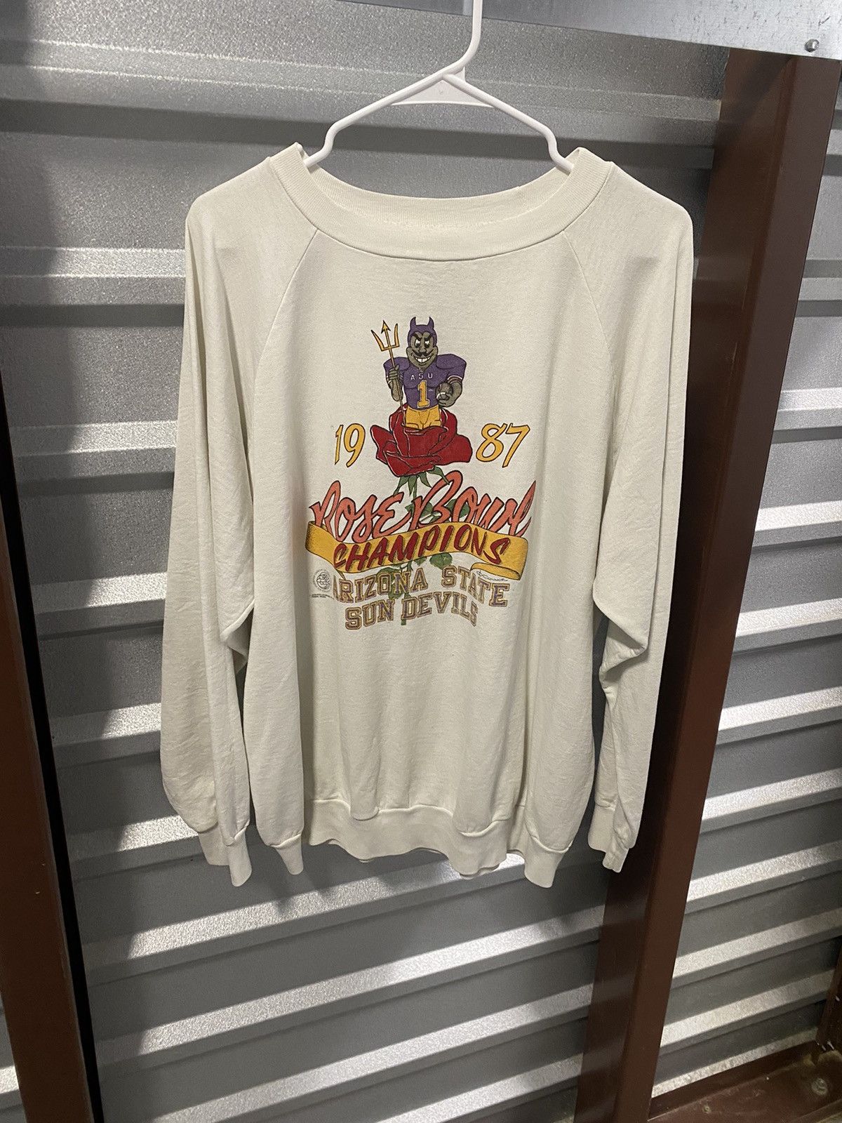 Vintage 1987 ASU Devils Rose Bowl Champs Sweatshirt Size US XL / EU 56 / 4 - 1 Thumbnail