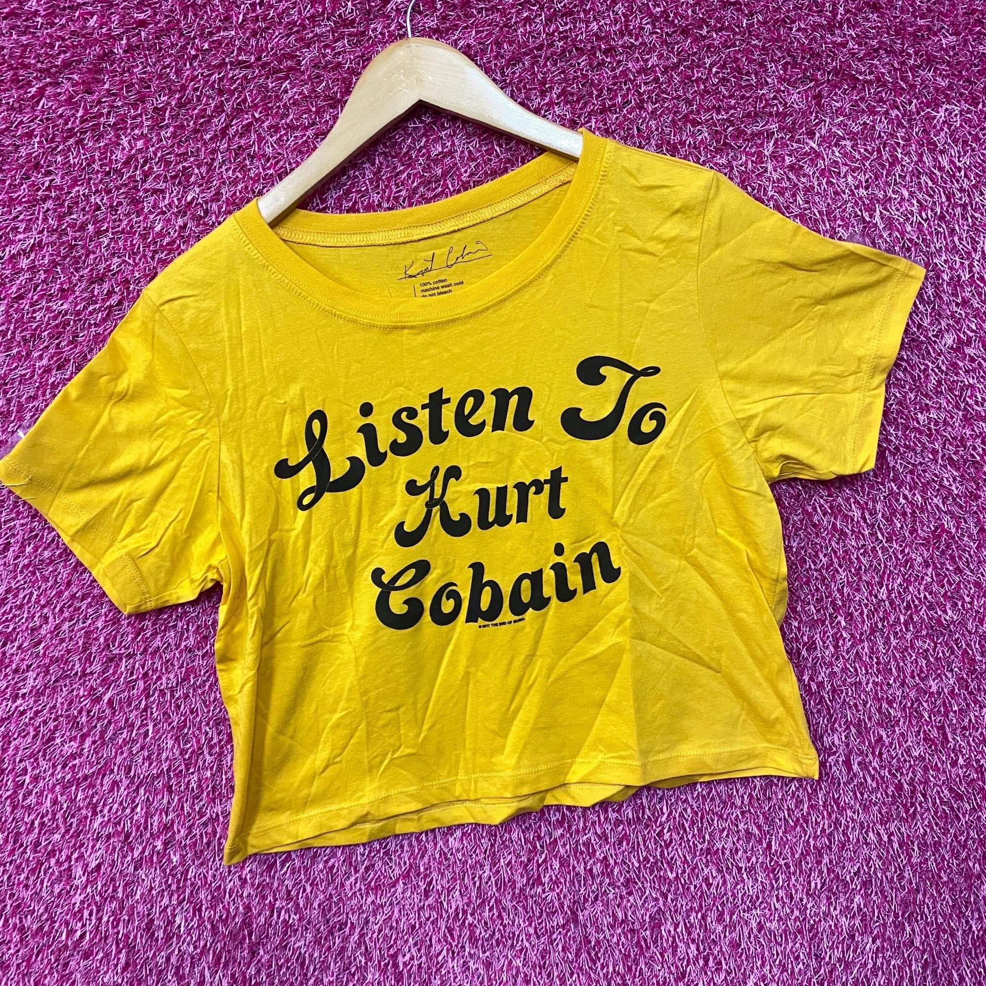 Nirvana Nirvana Listen To Kurt Cobain Yellow Croptop Large Size L / US 10 / IT 46 - 3 Thumbnail