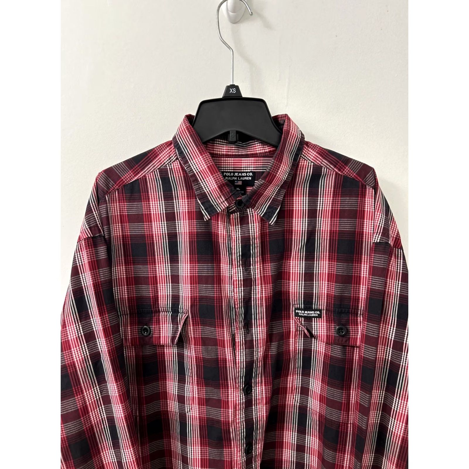 Ralph Lauren VINTAGE Polo Jeans Co Ralph Lauren Shirt Mens XL Black Red Plaid Button Down L/S Size US XL / EU 56 / 4 - 2 Thumbnail