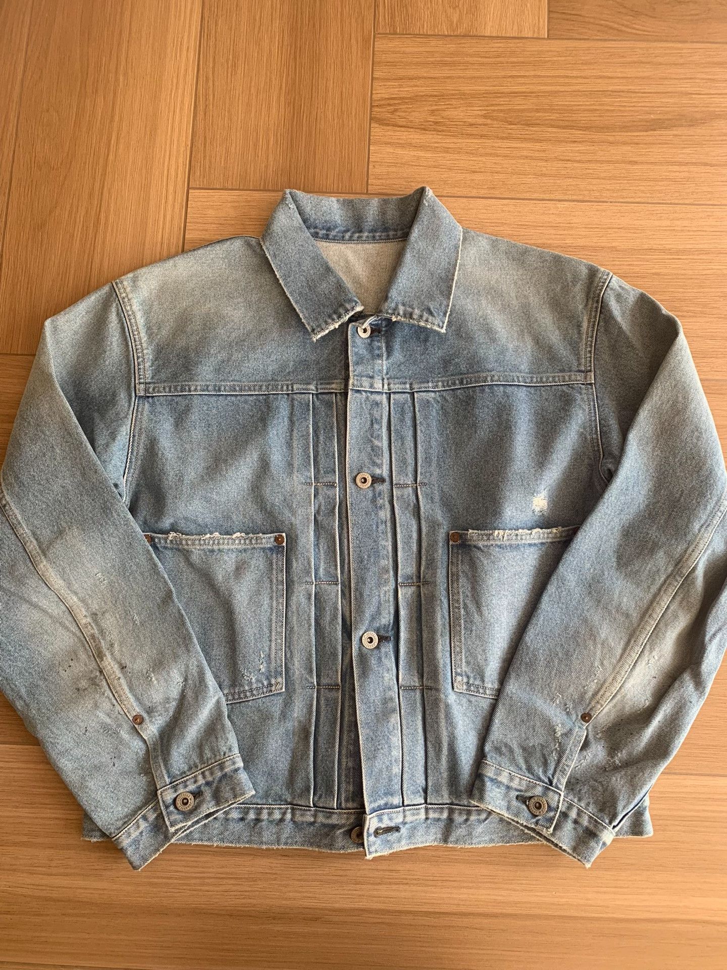 Johnbull JOHNBULL Washed Distressed Denim Jacket Size US L / EU 52-54 / 3 - 1 Thumbnail