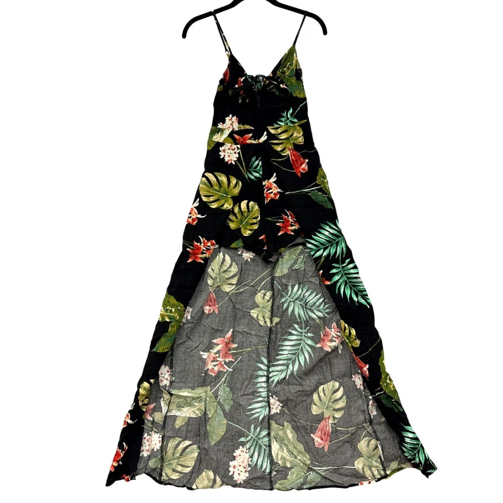 Vintage Soprano Maxi Dress with Shorts Black Tropical Floral Print Womens S Size 28" / US 6 / IT 42 - 3 Thumbnail