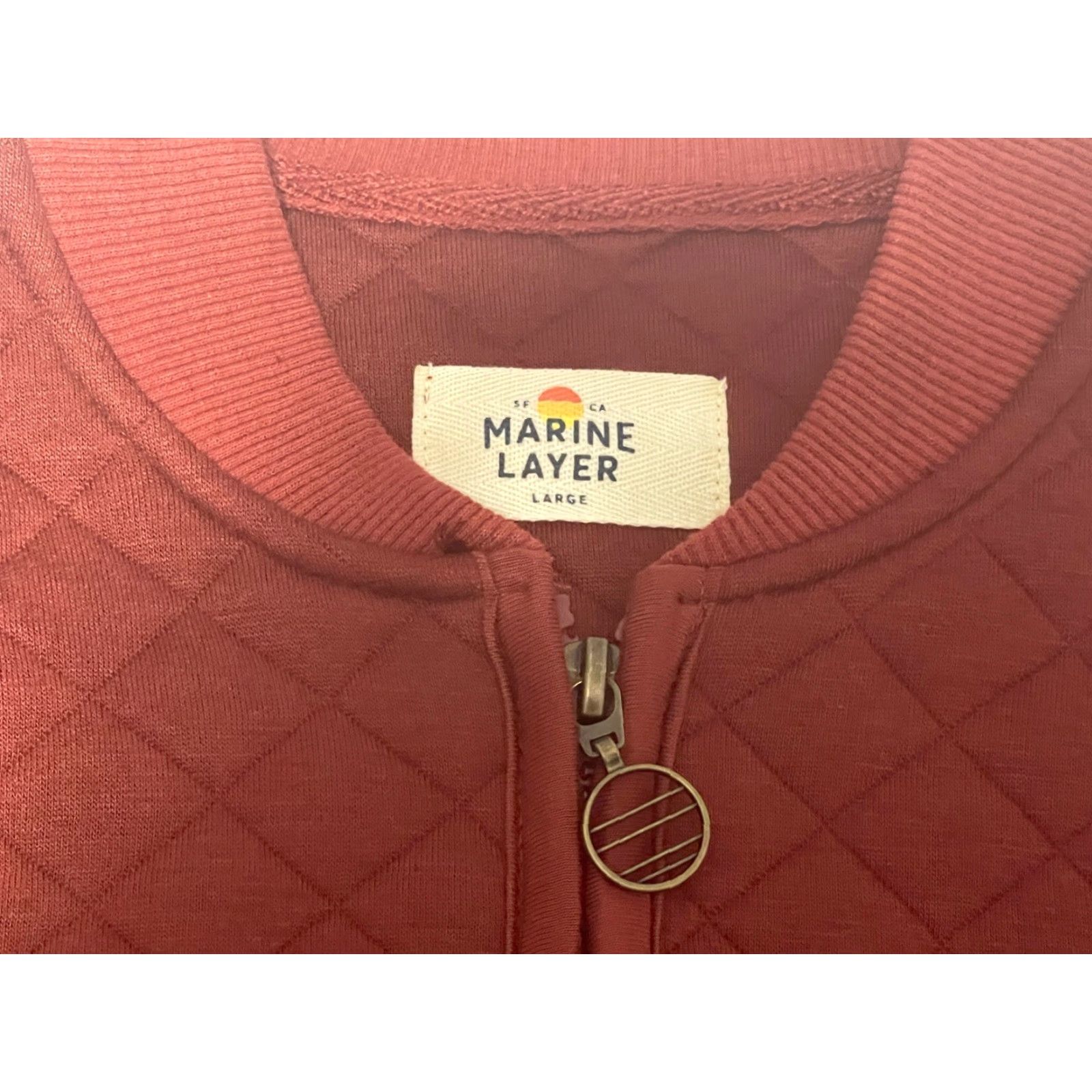 Marine Layer VINTAGE Marine Layer Mya Quilted Swing Bomber Jacket Henna L Womens Orangish Brown Quilted Swing Bomber Jacket EUC Size L / US 10 / IT 46 - 5 Thumbnail