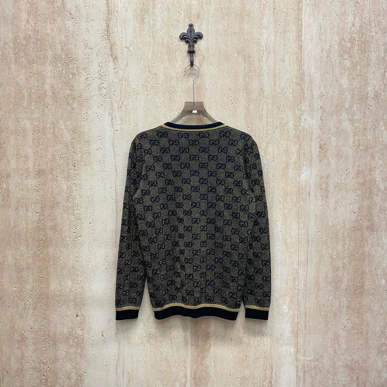 Gucci Gucci Black and gold double G full-print wool knitted sweat Size US S / EU 44-46 / 1 - 2 Thumbnail