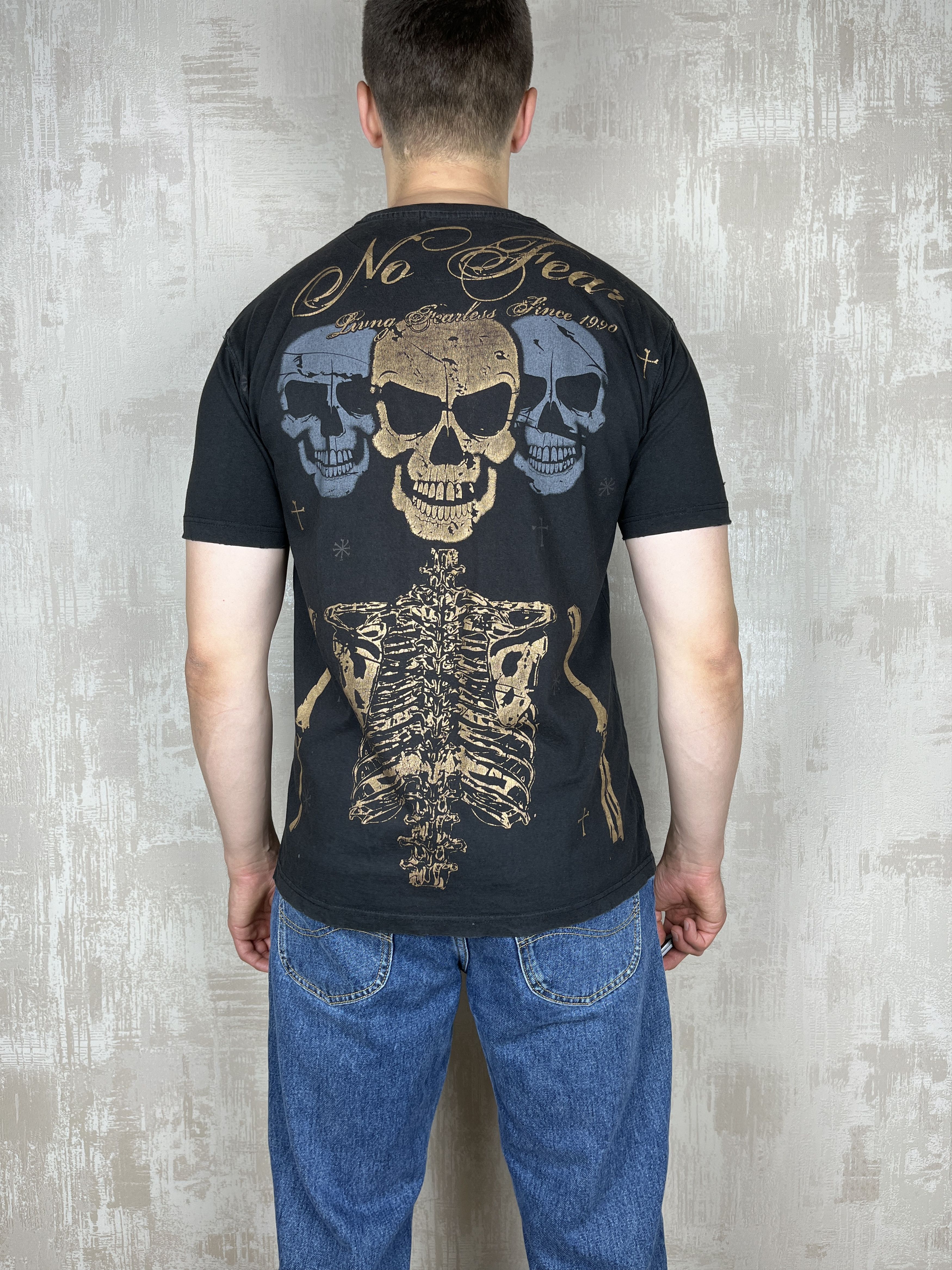 No Fear Vintage No Fear Prestige Apparel Skulls Distressed T-shirt Size US M / EU 48-50 / 2 - 15 Thumbnail
