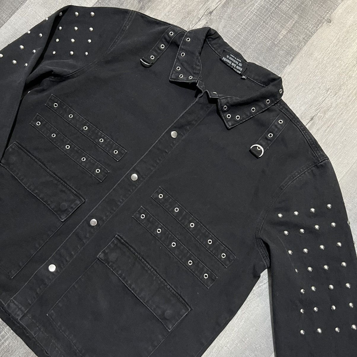Killstar Killstar Black Denim Gothic Steampunk Studded Pocket Jacket Size US XXL / EU 58 / 5 - 2 Thumbnail