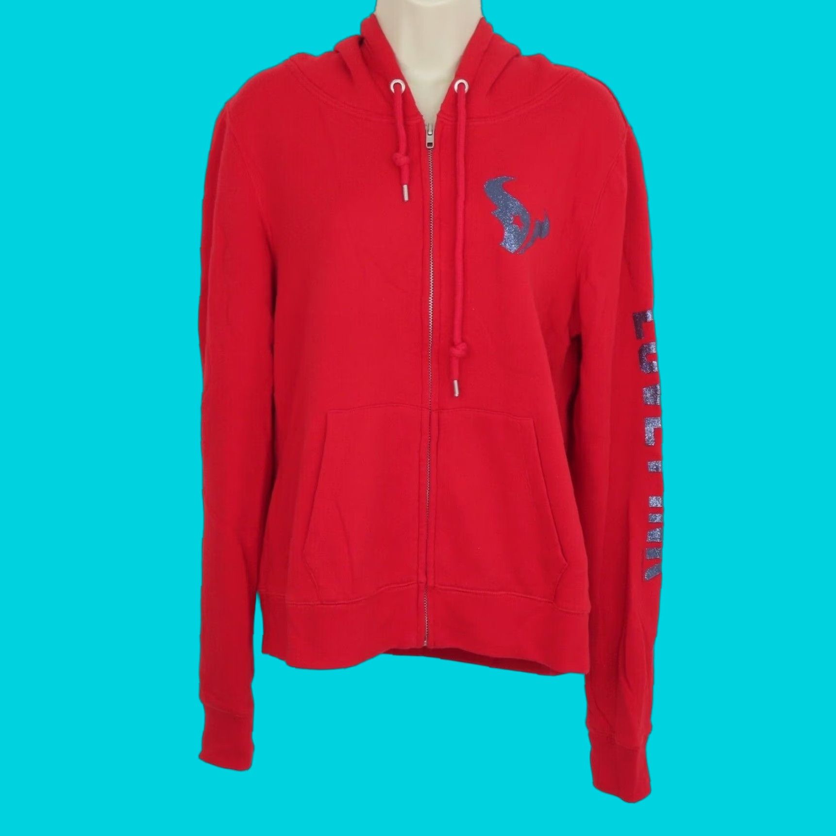 Victoria's Secret PINK Victoria's Secret Medium Houston Texans Zip Hoodie Rhinestone Glitter NFL Size M / US 6-8 / IT 42-44 - 1 Thumbnail