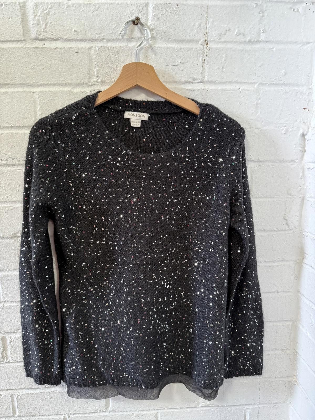Designer Monsoon Sparkly Knit Sweater Size XL / US 12-14 / IT 48-50 - 1 Thumbnail