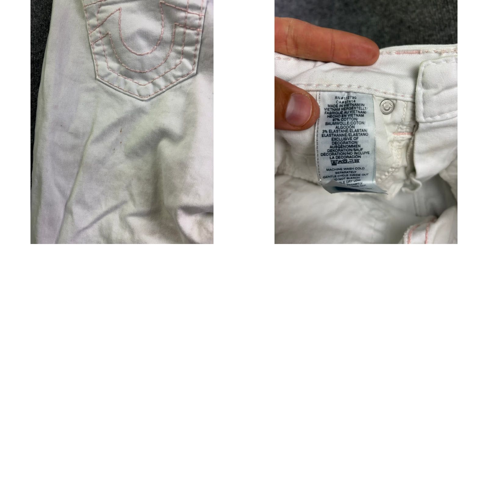 True Religion True Religion Jeans Women 25 Mid Rise Super Skinny Pink Stitch Denim 5-Pocket Curvy Jennie Jeans Womens Menus? Size 42" / US 20 - 8 Thumbnail