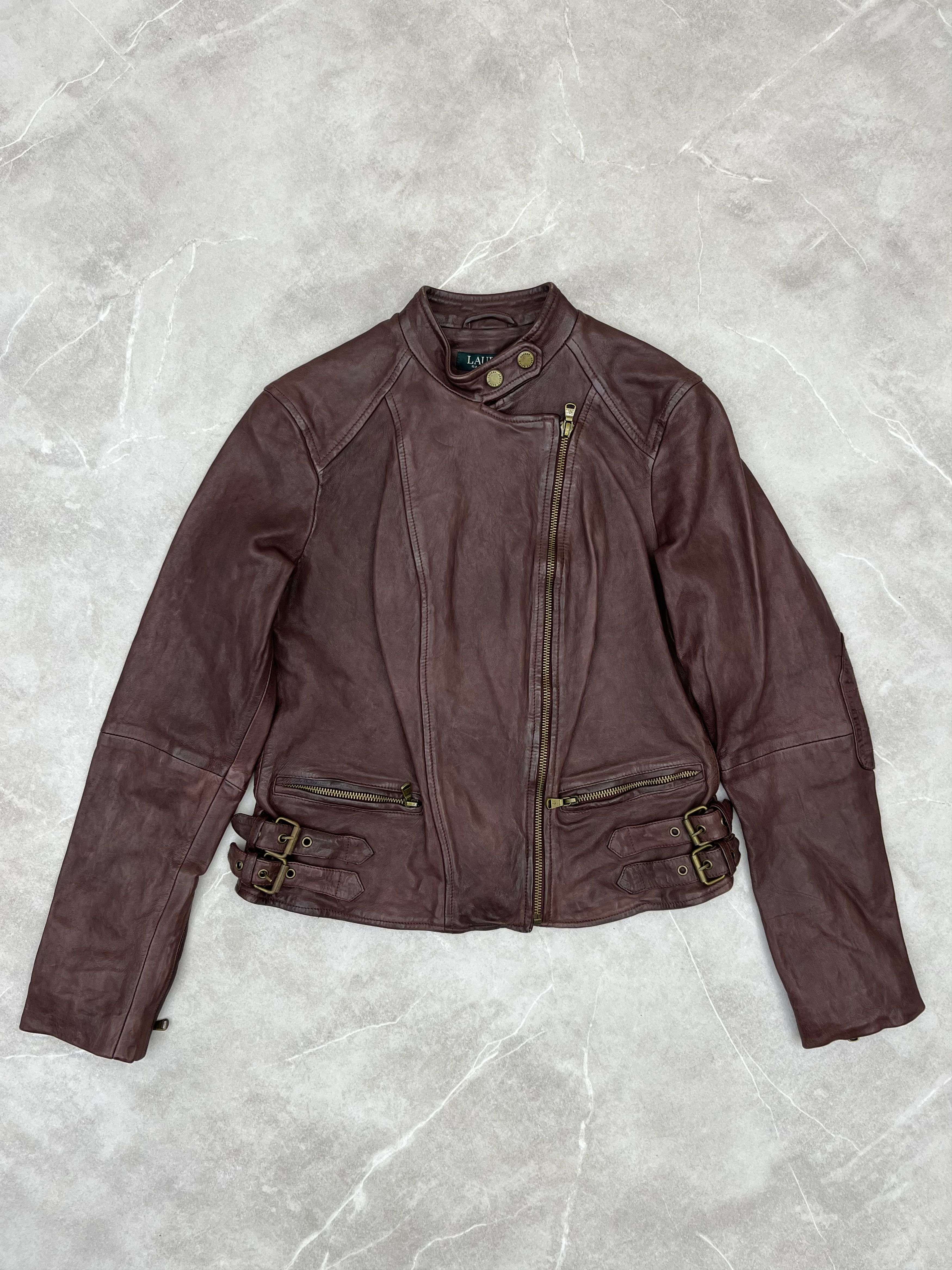 Lauren Ralph Lauren Lauren Ralph Lauren Tumbled Leather Moto Biker Jacket Size M / US 6-8 / IT 42-44 - 2 Thumbnail