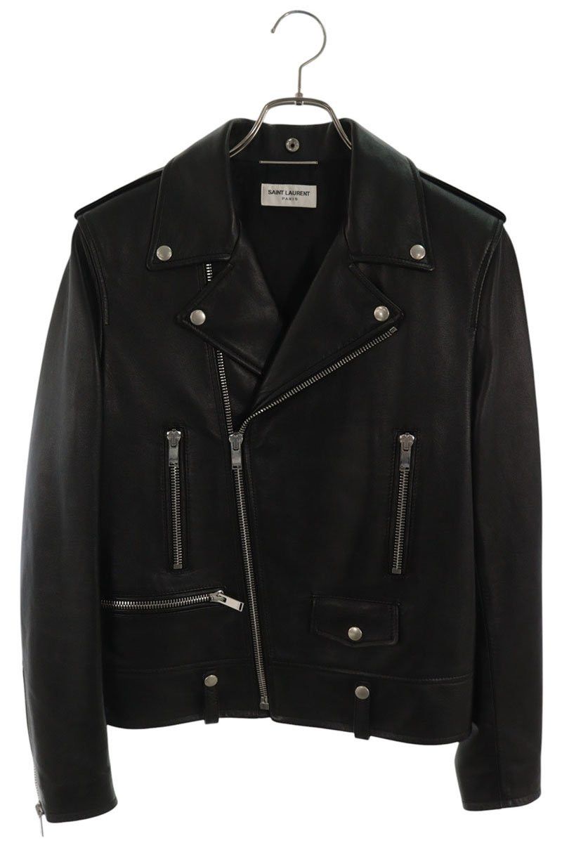 Saint Laurent Paris FW16 Black Lambskin Leather L17 Biker Moto