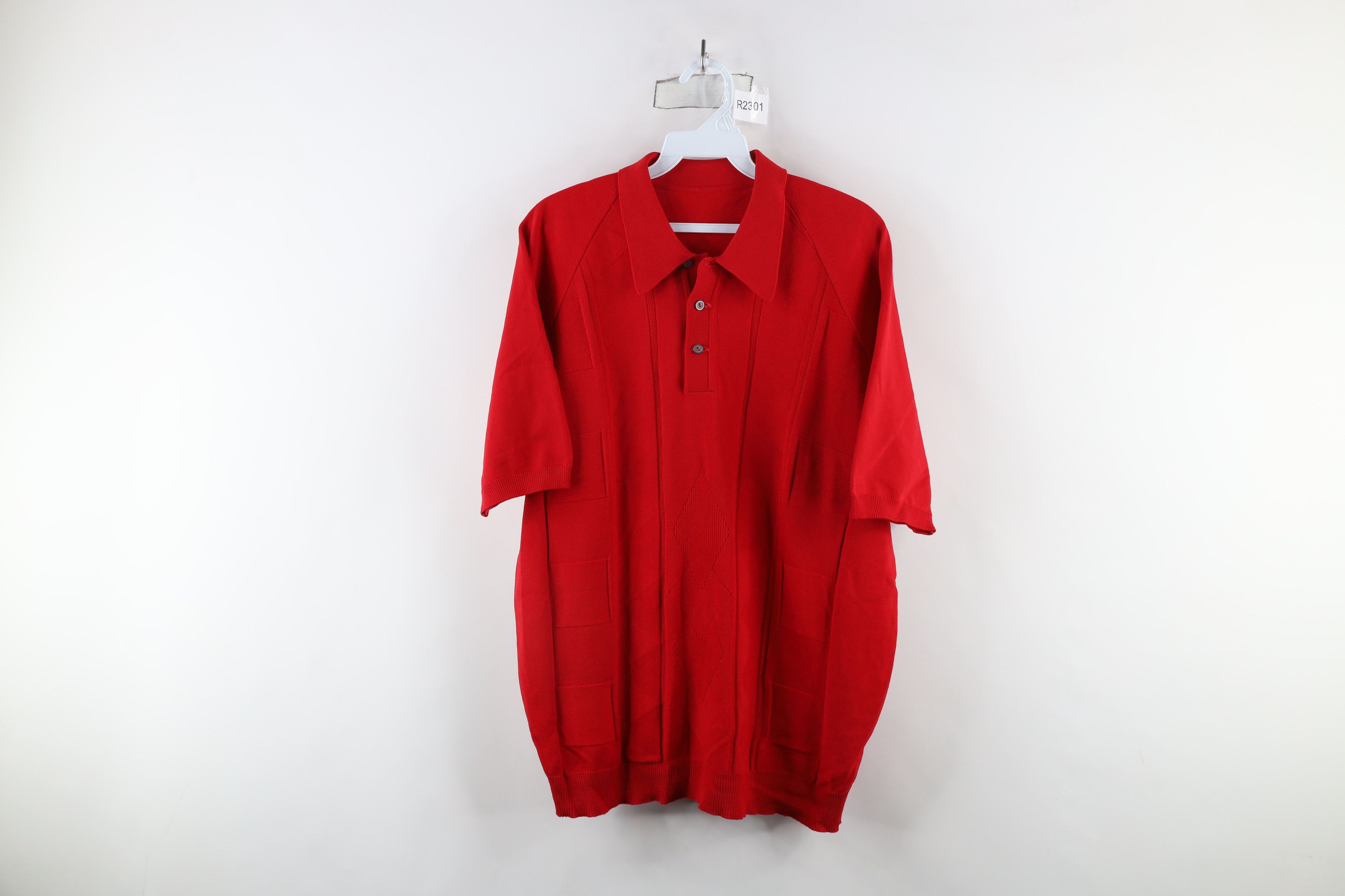 Vintage Vintage 60s 70s Rockabilly Geometric Pullover Polo Shirt USA Size US XL / EU 56 / 4 - 1 Thumbnail