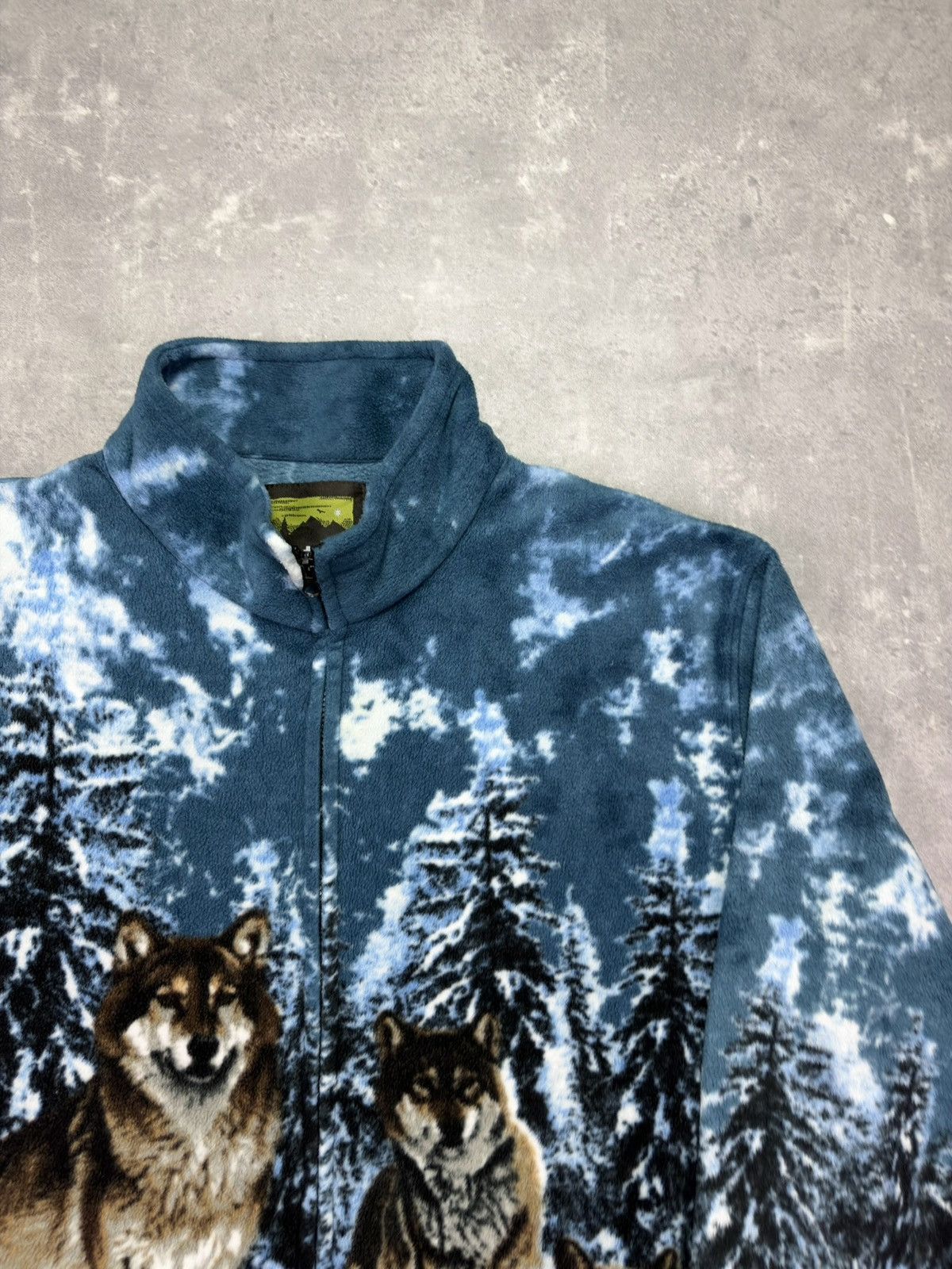 Vintage Vintage Wolf Animal Printed Fleece Jacket XXL Size US XXL / EU 58 / 5 - 4 Thumbnail