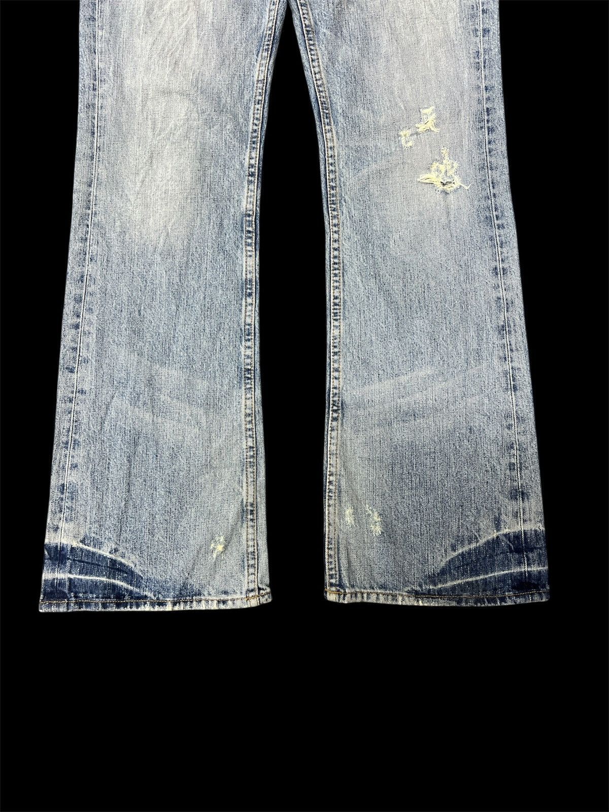 Japanese Brand × Jean FLARED‼️THRASHED DISTRESSED DENIM PANT Size US 30 / EU 46 - 3 Thumbnail