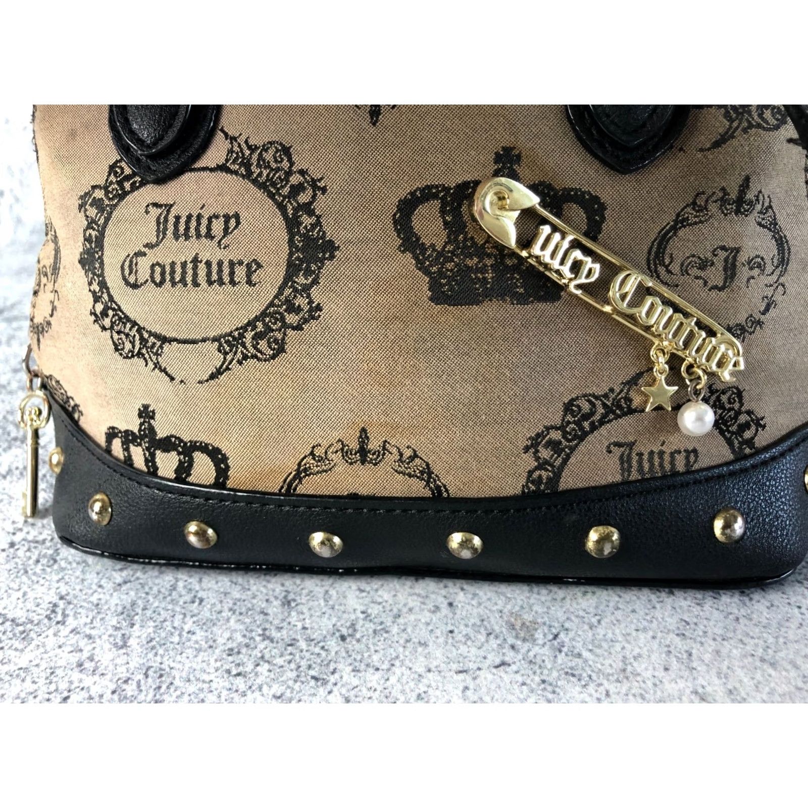 Juicy Couture Juicy Couture Shoulder Bag Brown Cotton Blend Patterned Womens Small Crossbody Zip Size ONE SIZE - 5 Thumbnail